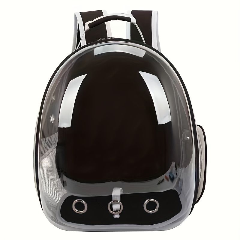 1 space capsule pet backpack - breathable transparent travel carry-on box, suitable for cats and small dogs, with zipper, portable, suitable for outdoor exploration, pet carry-on box, modern pet accessories, secure zipper closure