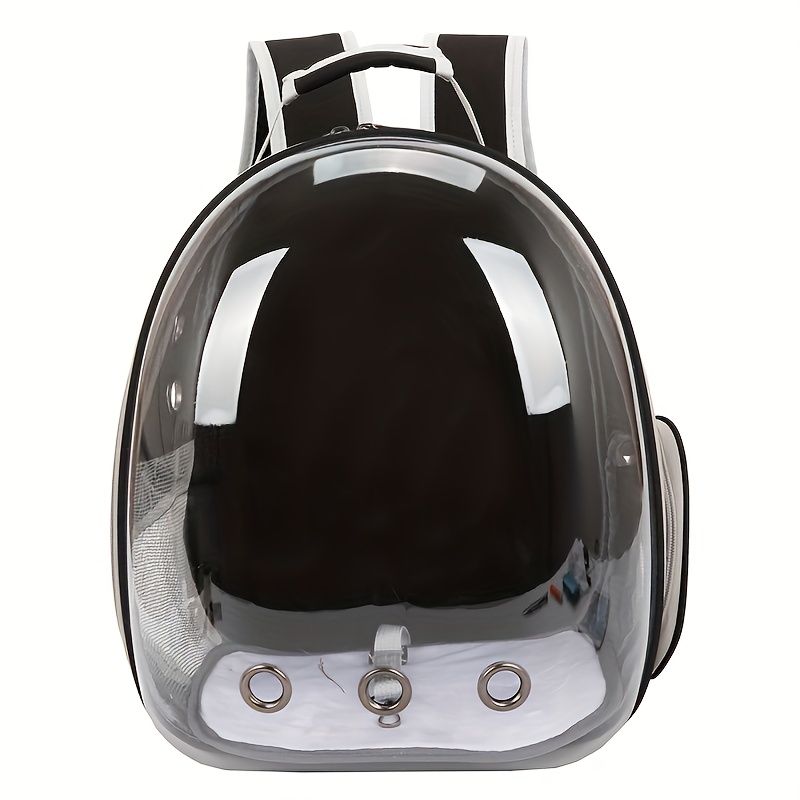 1 space capsule pet backpack - breathable transparent travel carry-on box, suitable for cats and small dogs, with zipper, portable, suitable for outdoor exploration, pet carry-on box, modern pet accessories, secure zipper closure
