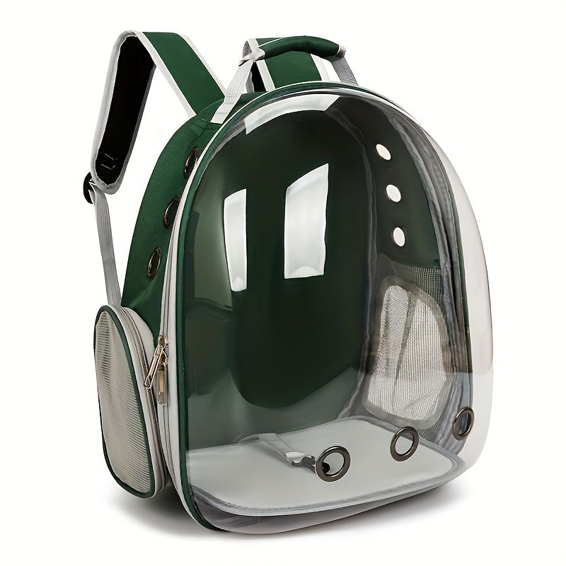 1 space capsule pet backpack - breathable transparent travel carry-on box, suitable for cats and small dogs, with zipper, portable, suitable for outdoor exploration, pet carry-on box, modern pet accessories, secure zipper closure
