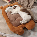 dog bed, bear shaped dog bed, thickened dog bed, enlarged dog bed, all season dog bed, comfortable dog bed, Australia, soft plush dog bed, machine washable dog bed - Light coffee color - Size XL-15kg