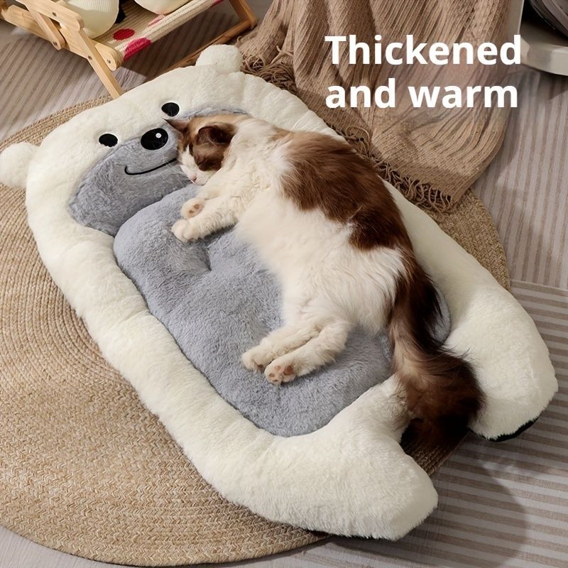 dog bed, bear shaped dog bed, thickened dog bed, enlarged dog bed, all season dog bed, comfortable dog bed, Australia, soft plush dog bed, machine washable dog bed - Light coffee color - Size XL-15kg