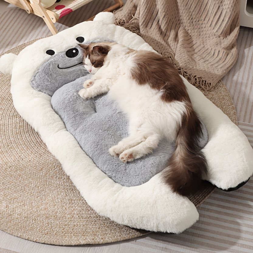 dog bed, bear shaped dog bed, thickened dog bed, enlarged dog bed, all season dog bed, comfortable dog bed, Australia, soft plush dog bed, machine washable dog bed - Light coffee color - Size XL-15kg