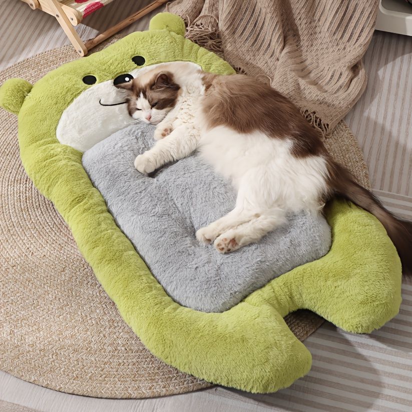 dog bed, bear shaped dog bed, thickened dog bed, enlarged dog bed, all season dog bed, comfortable dog bed, Australia, soft plush dog bed, machine washable dog bed - Light coffee color - Size XL-15kg