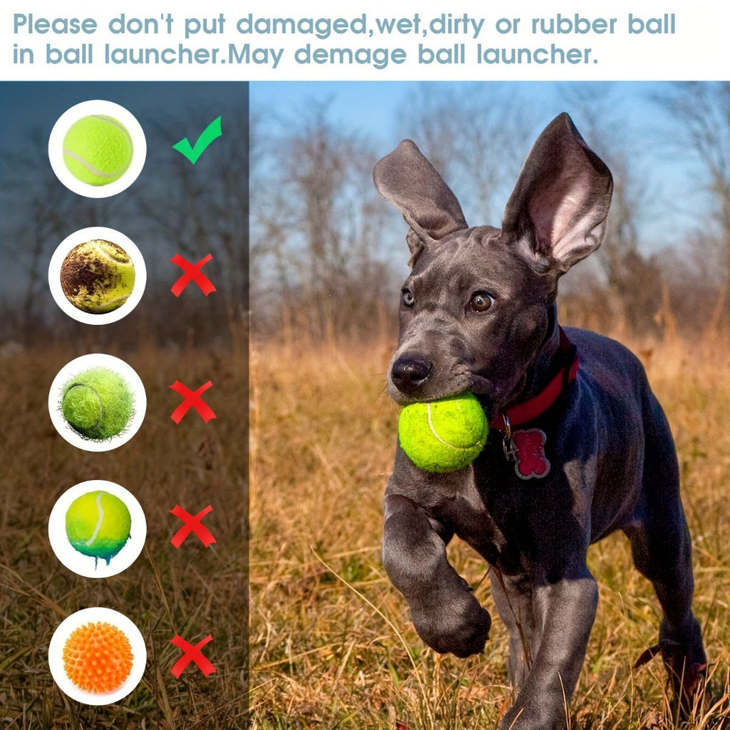 automatic dog ball launcher, dog ball thrower, rechargeable dog ball thrower, interactive dog toy, dog tennis ball launcher, fetch toy for dogs, indoor dog toy, outdoor dog toy, high energy dog toy, Australian dog toy - Blue - Size L