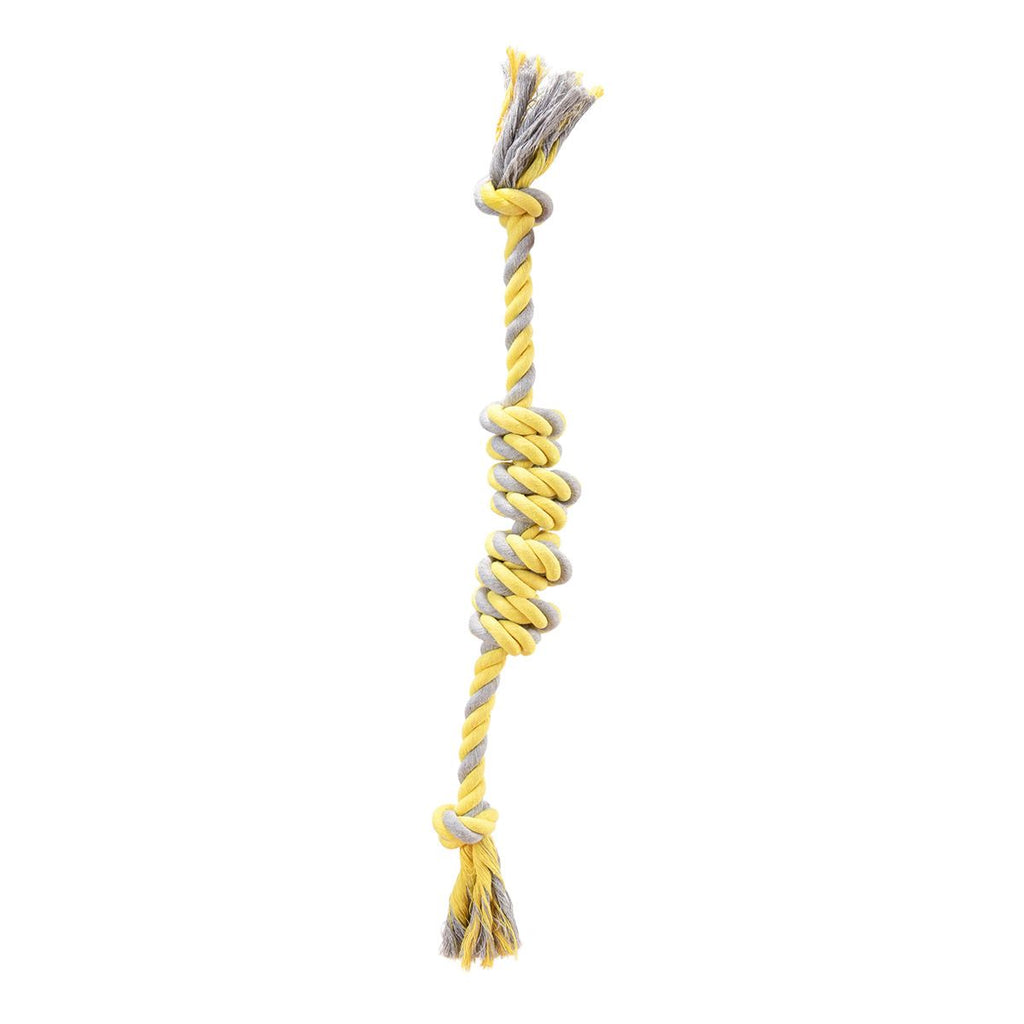 cotton rope dog toy, chew resistant dog toy, teething toy for dogs, medium large dog toy, durable dog toy, interactive dog toy, dog teething relief, heavy chewer dog toy, australian dog toy - Yellow - Size 3PCS