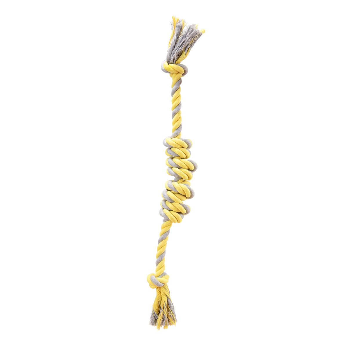 cotton rope dog toy, chew resistant dog toy, teething toy for dogs, medium large dog toy, durable dog toy, interactive dog toy, dog teething relief, heavy chewer dog toy, australian dog toy - Yellow - Size 3PCS