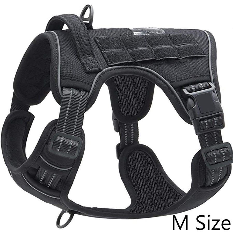 Adjustable Mesh Dog Vest Harness With Handle Safe Reflective Pet Walking Gear Great Christmas Present Black Size M