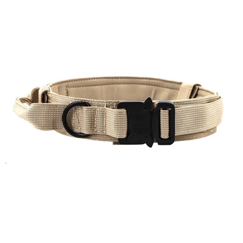 Nylon Dog Collar Training Buckle 3.8cm Khaki XL code (50-62cm)