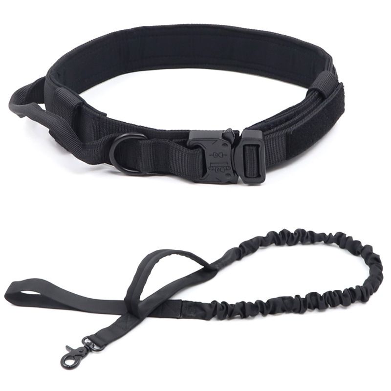 Nylon Dog Collar Training Buckle 3.8cm Black suit M code (36-48cm)