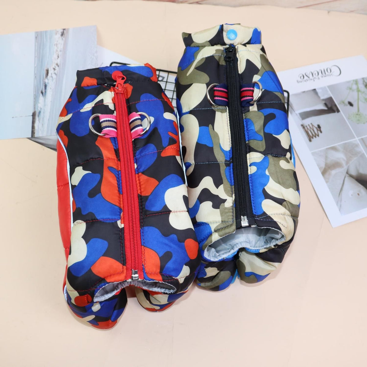 Dog Clothes Brand Waterproof Four Legged Jacket Camouflage Belly Blue XS
