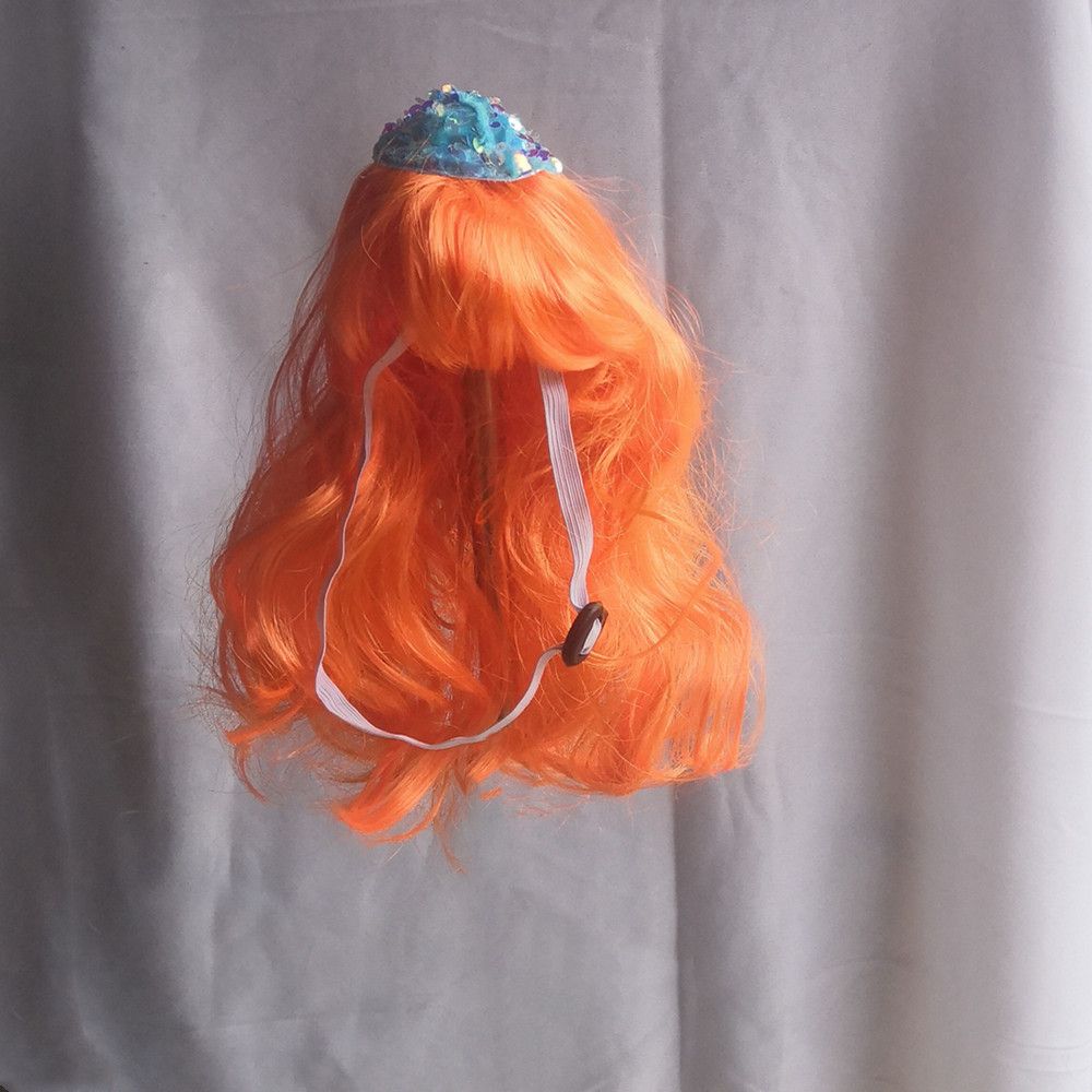Pet Cat Dog Orange Wool Wig Hat