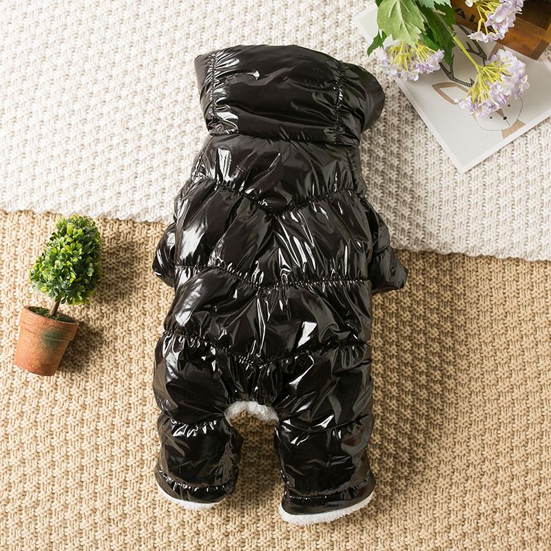 Teddy Dog Clothes Four Legged Coat Warm Winter red black man black XXL