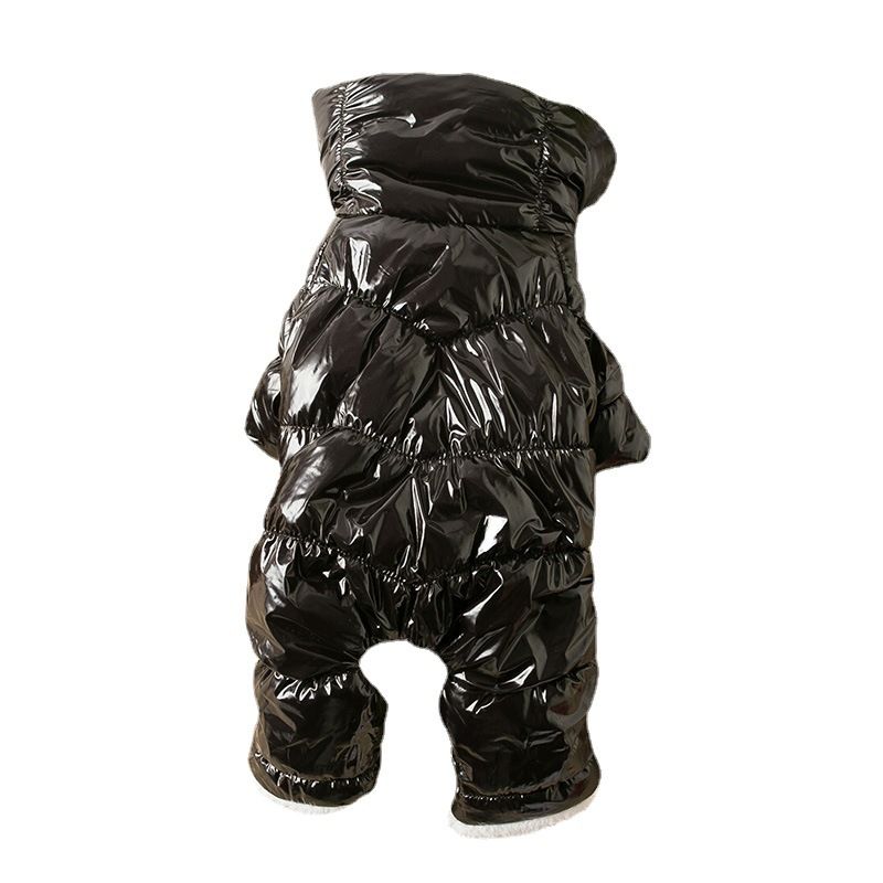 Teddy Dog Clothes Four Legged Coat Warm Winter red black man black XXL