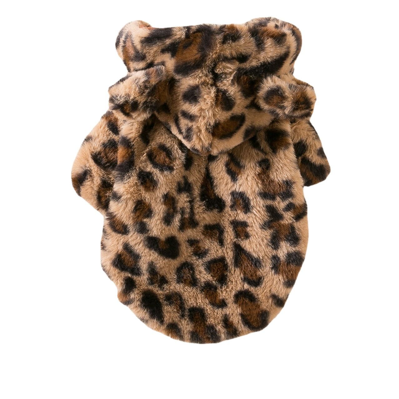 Odd Pet Leopard Print Thickened Dog Cat Coat Leopard Brown XXL