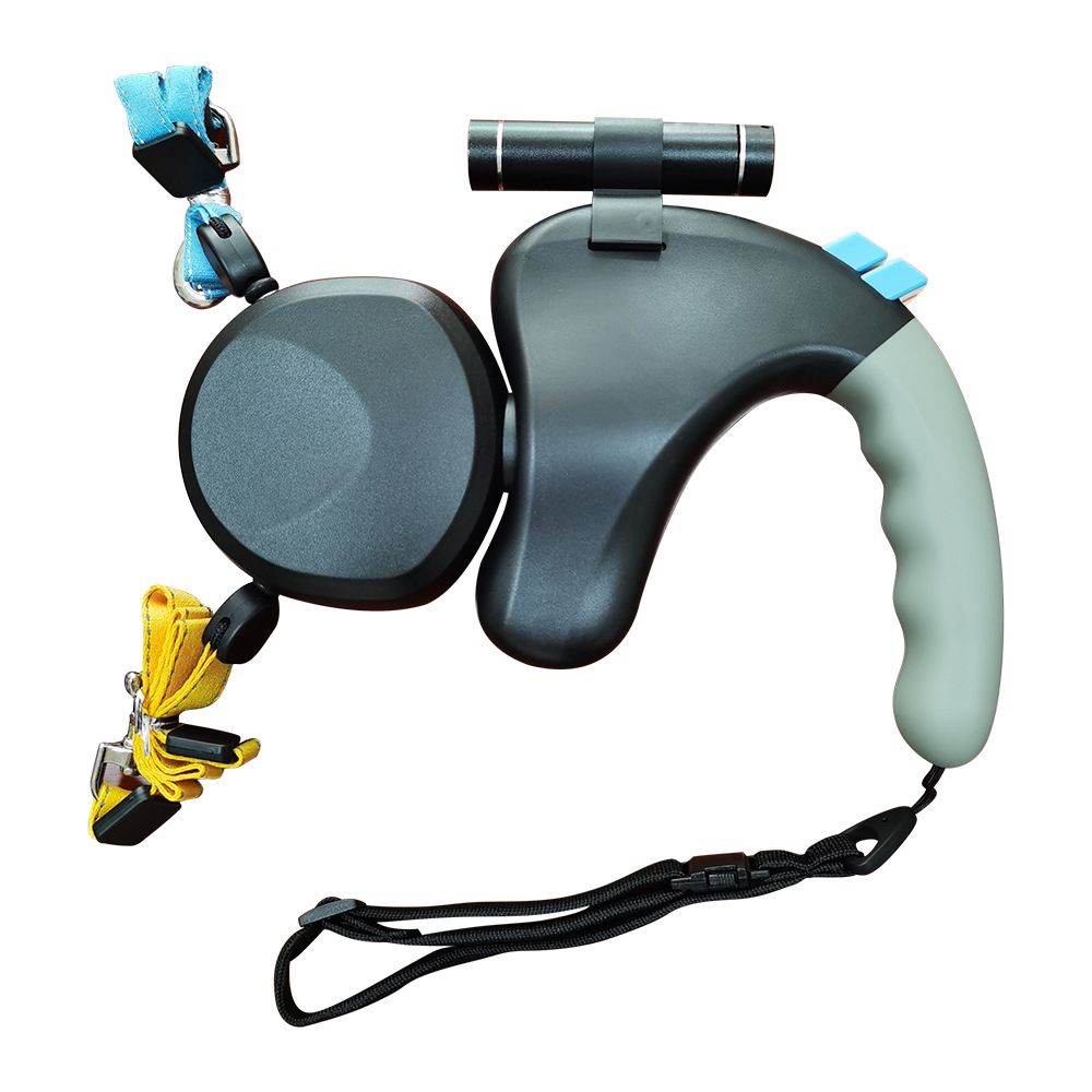 BENWIS Dog Retractable Leash Double Headed LED Black