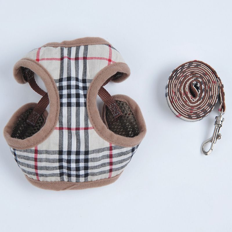 Happy Dog Harness Vest Adjustable Leash Set Polyester Cowboy S:0.08kg