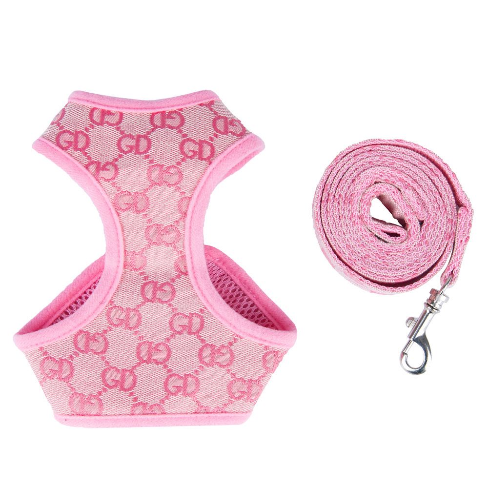 Happy Dog Harness Vest Adjustable Leash Set Polyester Cowboy S:0.08kg
