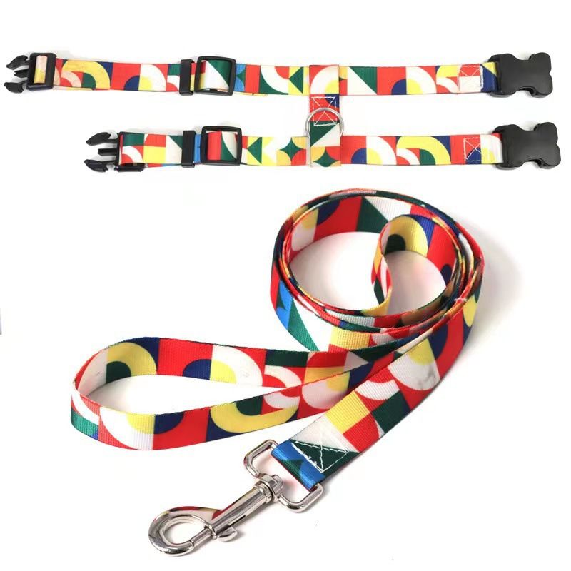 Adjustable Nylon Pet Harness Cat Dog Leash Orange S