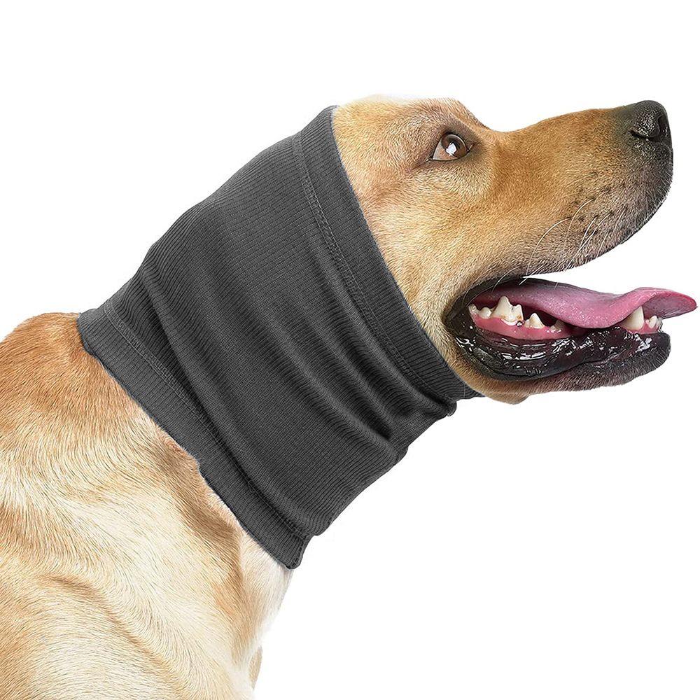 Pet Dog Ear Muffs Anti Noise Soft Winter Warm Grey Code L