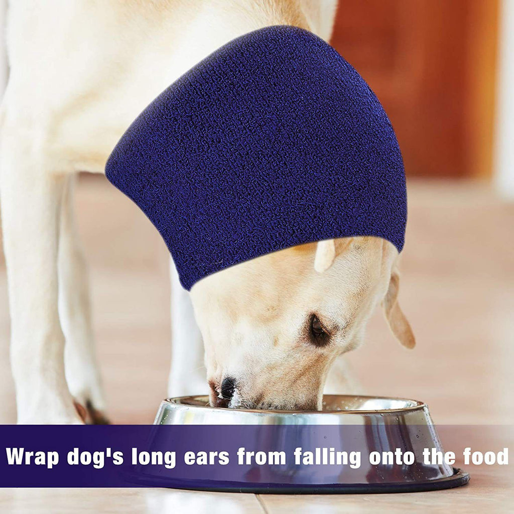 Pet Earmuffs Cotton Thickened Warm Winter Headgear Blue S