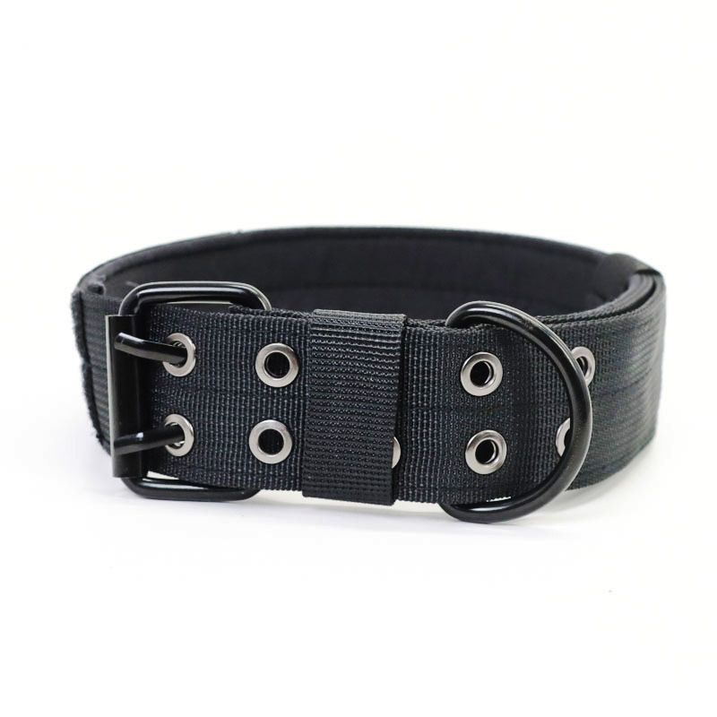 Nylon Dog Collar Training Buckle 3.8cm Buckle Black L code (42-54cm)