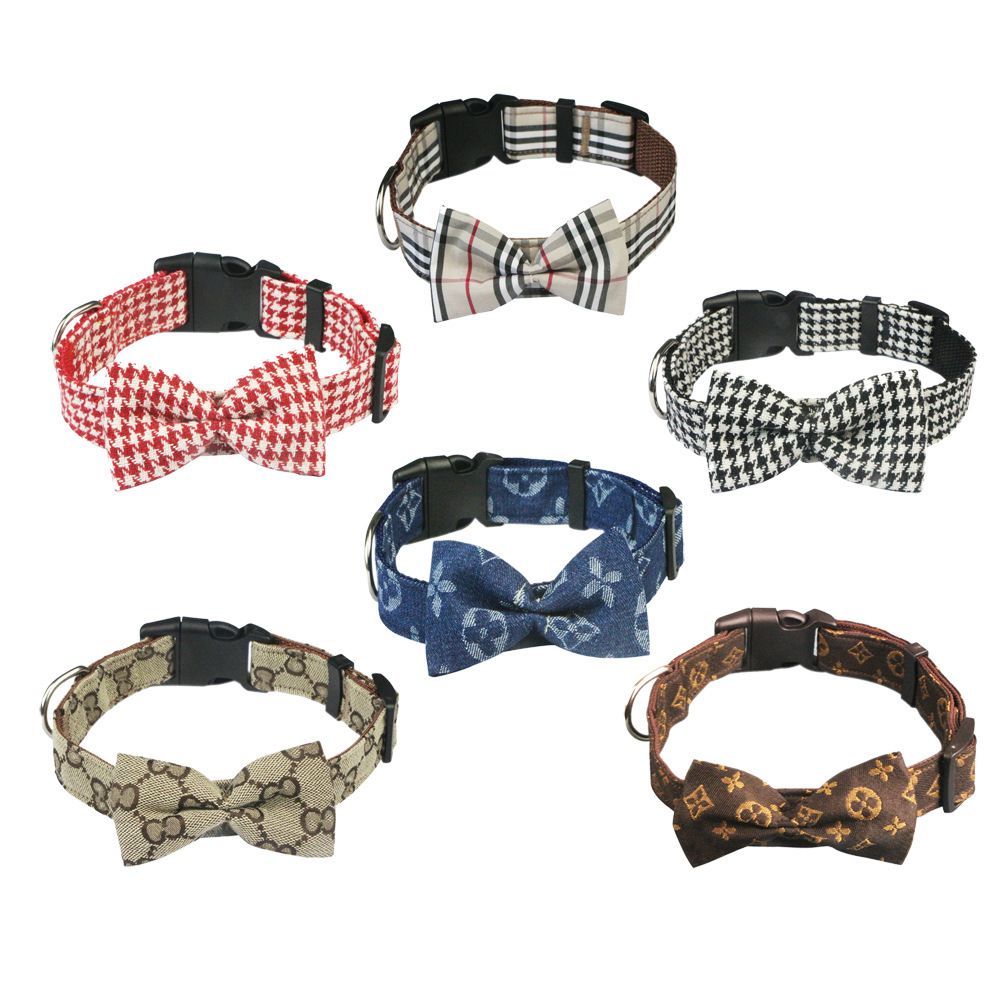 Hapi Dog Collar with Bow and Leash for Small Dogs Presbyopia collar + bow L (neck circumference 36~52cm)