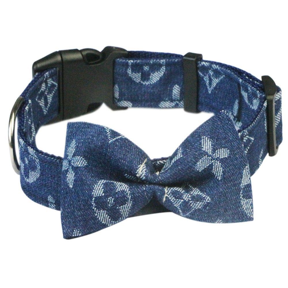 Hapi Dog Collar with Bow and Leash for Small Dogs Cowboy collar + bow L (neck circumference 36~52cm)