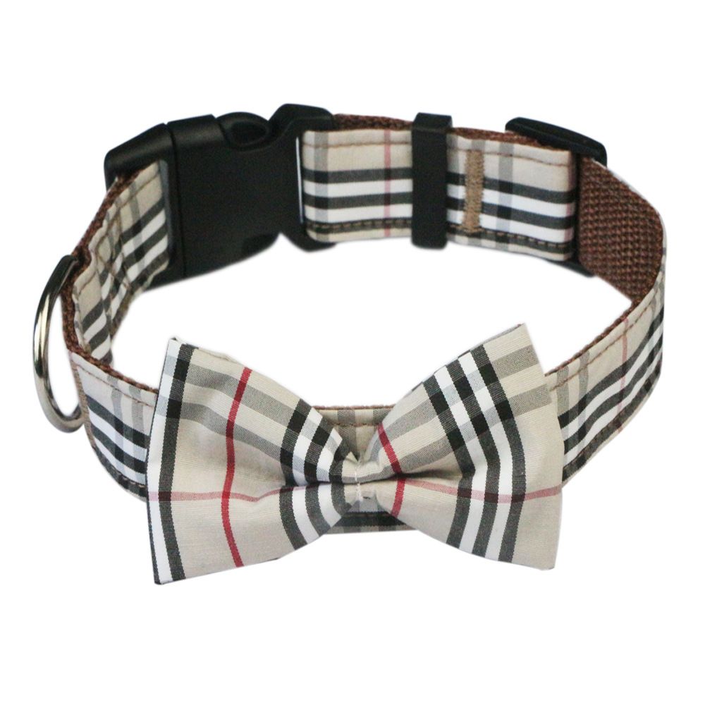 Hapi Dog Collar with Bow and Leash for Small Dogs Cowboy collar + bow L (neck circumference 36~52cm)