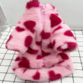 Pet Dog Warm Polyester Coat Small Breed Winter Pink love fur XS