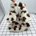 Pet Dog Warm Polyester Coat Small Breed Winter Brown love fur XS