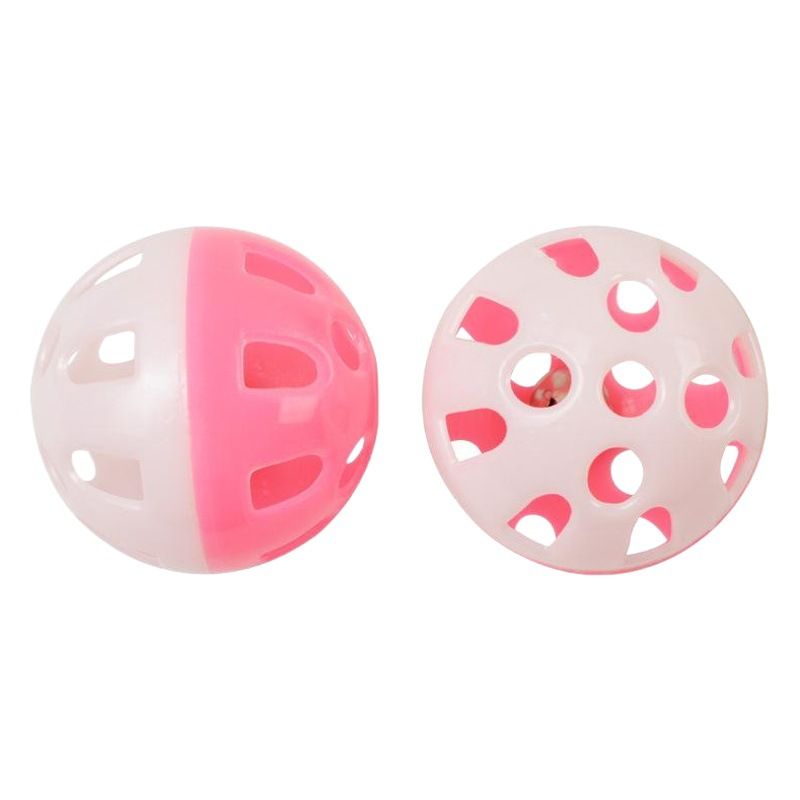 Cat Toy Plastic Bell Ball 2 Color multicolor random