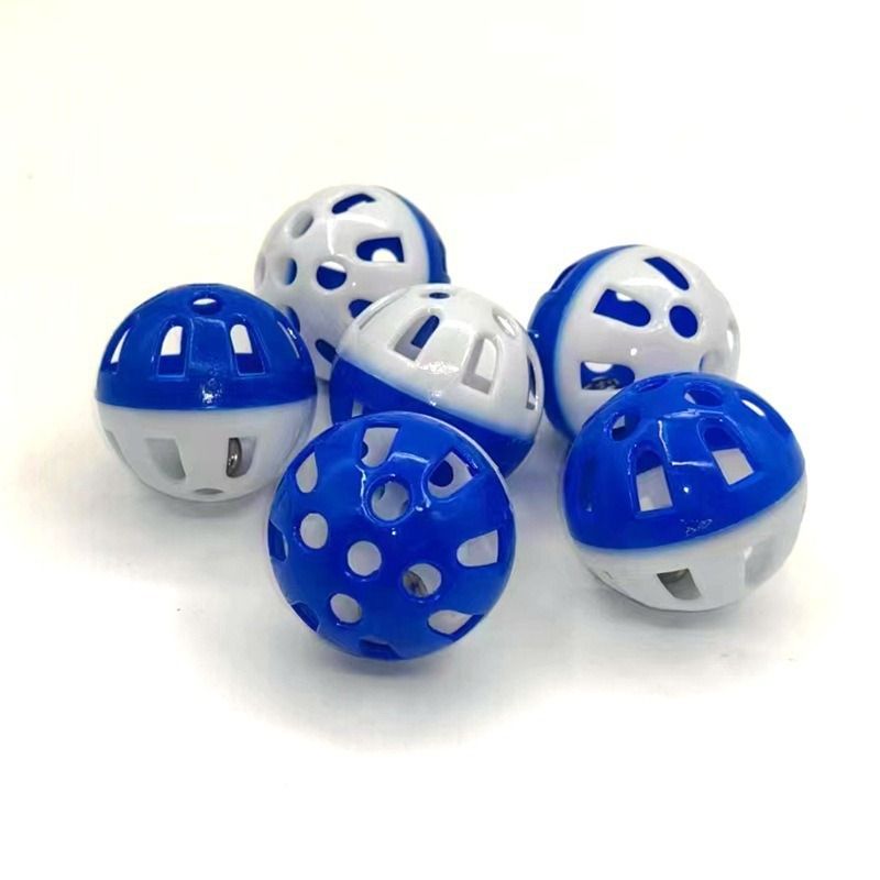 Cat Toy Plastic Bell Ball 2 Color multicolor random