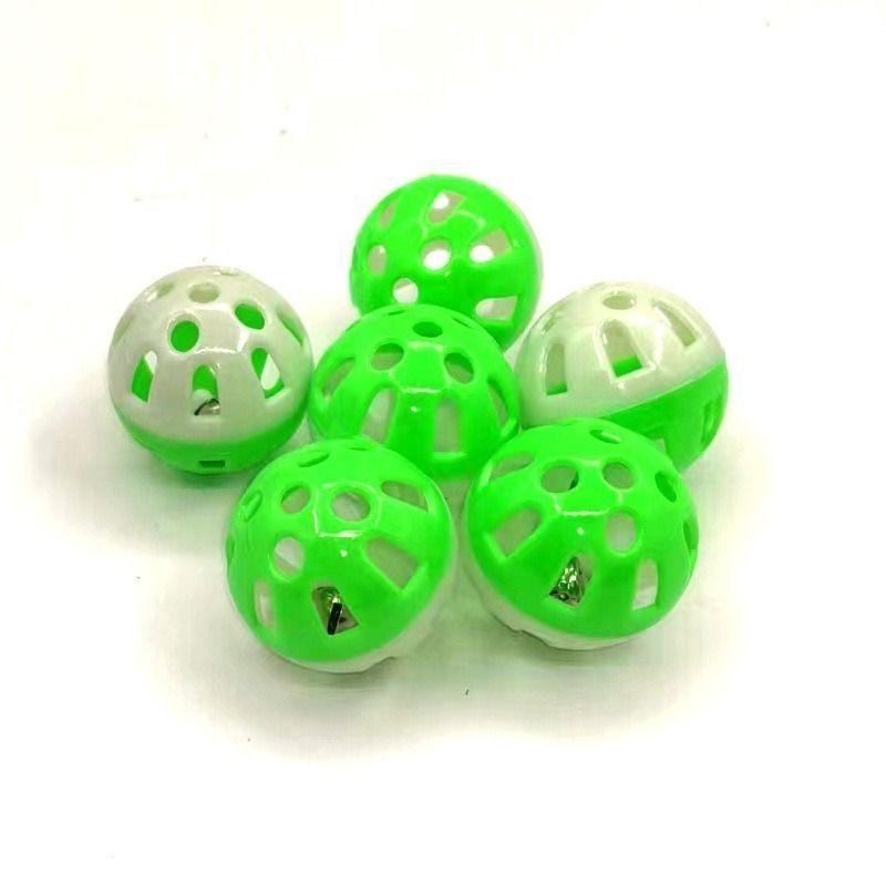 Cat Toy Plastic Bell Ball 2 Color multicolor random