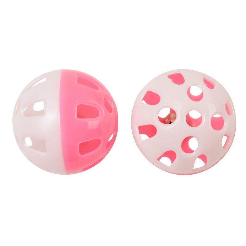 Cat Toy Plastic Bell Ball 2 Color multicolor random