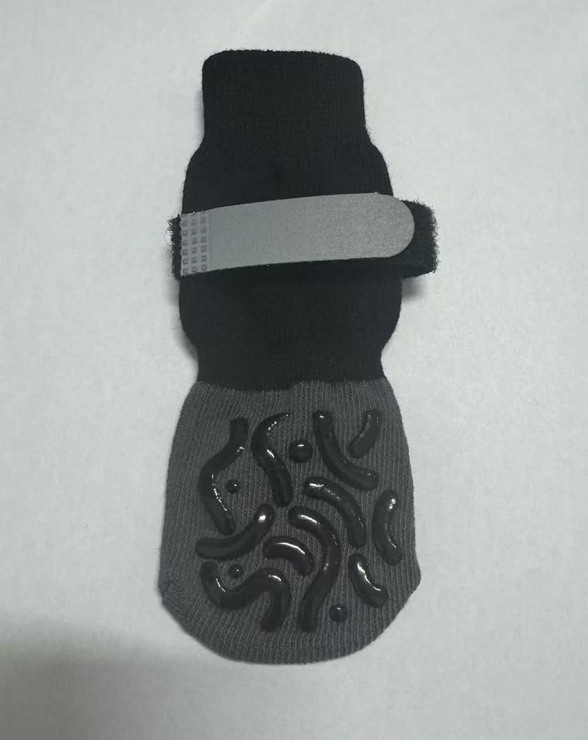 Dog Socks Anti Slip Geometric Black Luminous Cotton Anti-slip socks - geometric black + dark gray - luminous belt [high-end storage bag] M medium-sized sole is about 6.5*16cm [recommended 2
