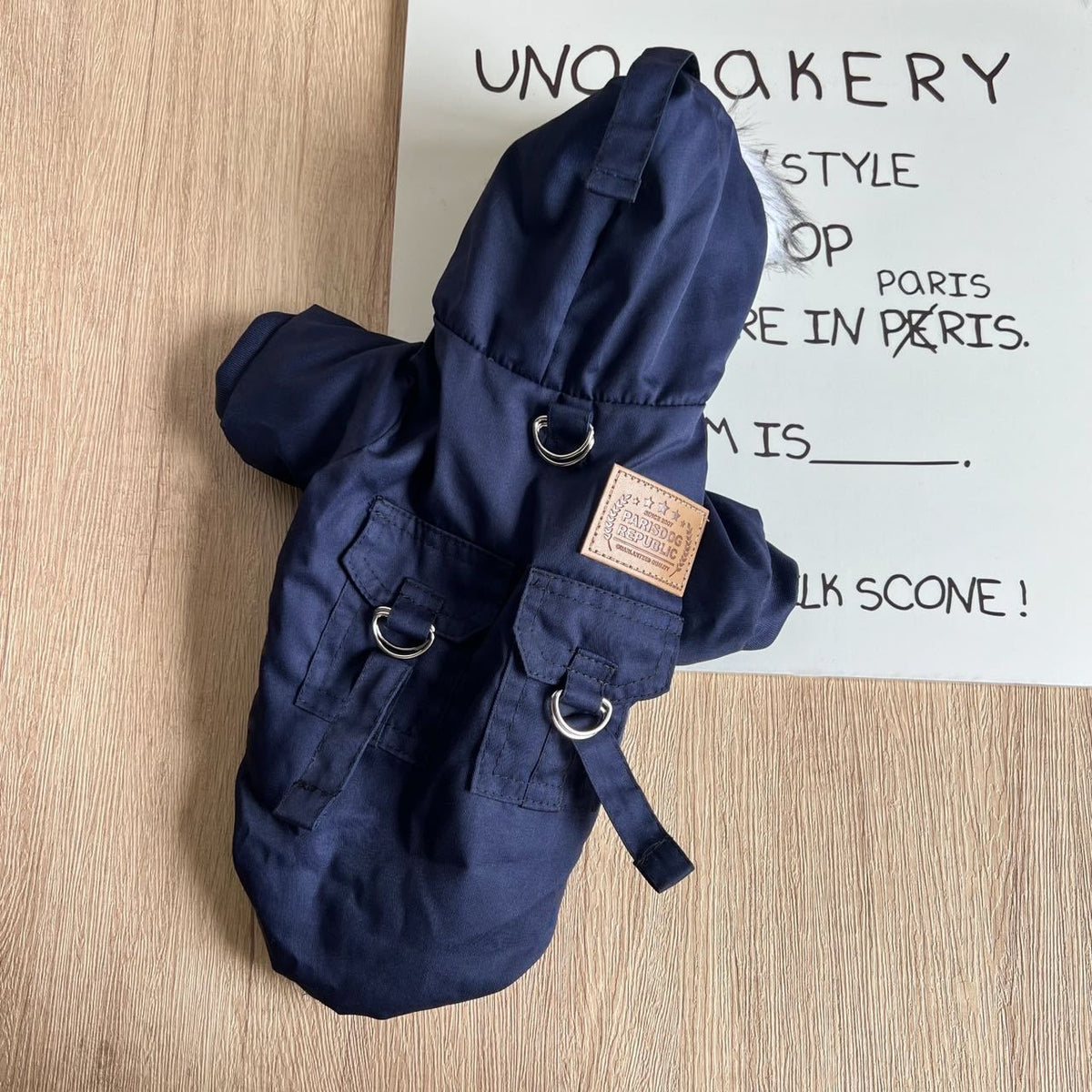 Odd Pet Thickened Cotton Dog Clothes Small Breed Winter Mountaineering clothes navy blue