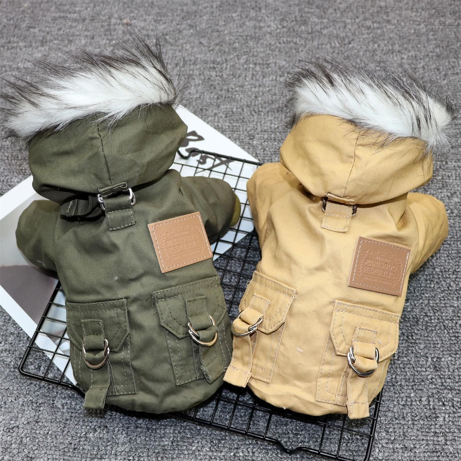 Odd Pet Thickened Cotton Dog Clothes Small Breed Winter Mountaineering clothes navy blue