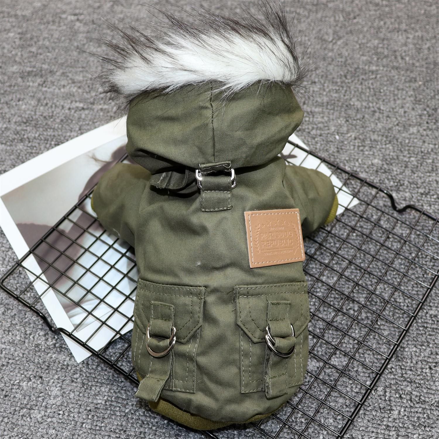 Odd Pet Thickened Cotton Dog Clothes Small Breed Winter Mountaineering clothes navy blue
