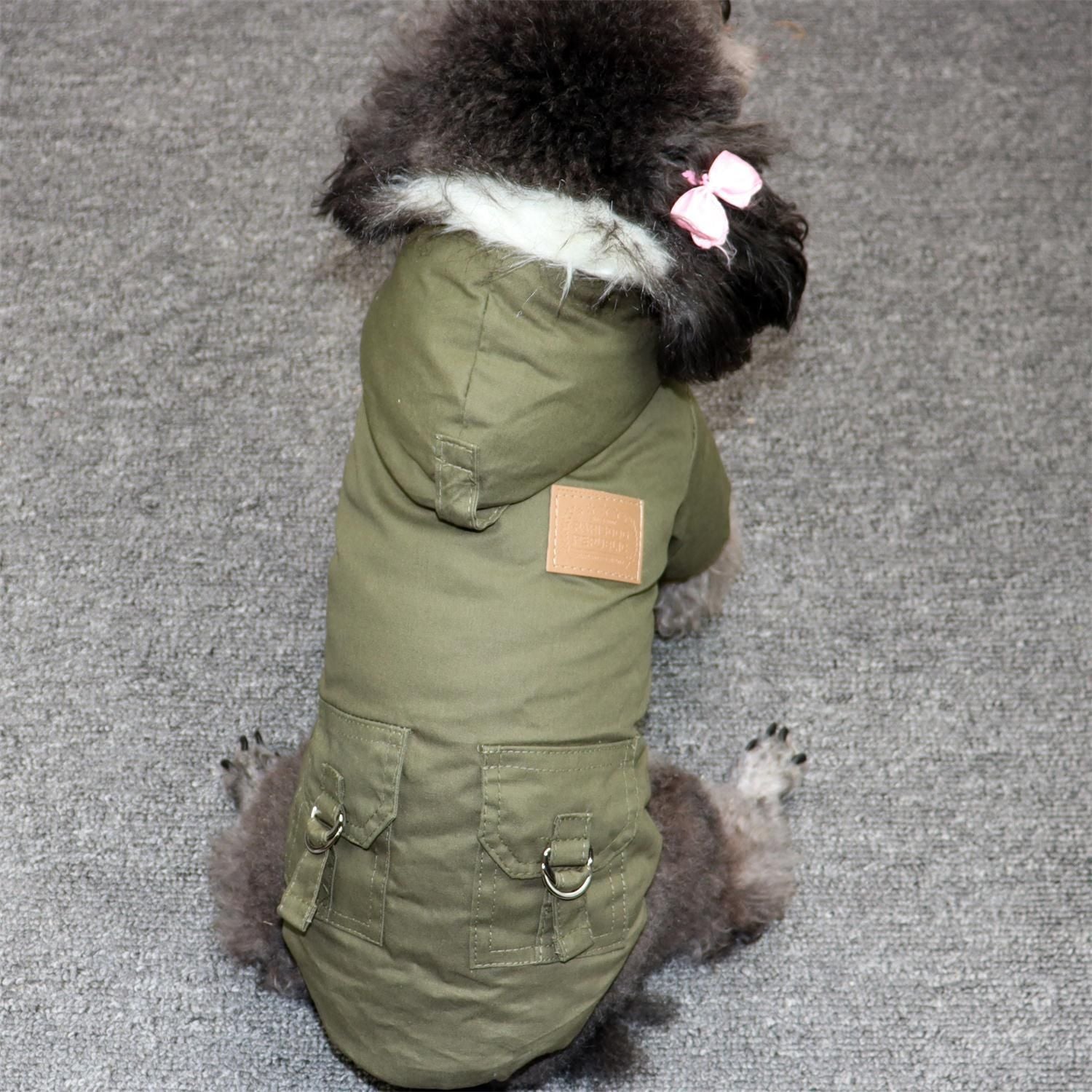 Odd Pet Thickened Cotton Dog Clothes Small Breed Winter Mountaineering clothes navy blue