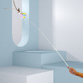 CHIYOOSU Cat Teaser Wand with Feather Bell Indian big-eyed monster extension pole with three sections telescopic