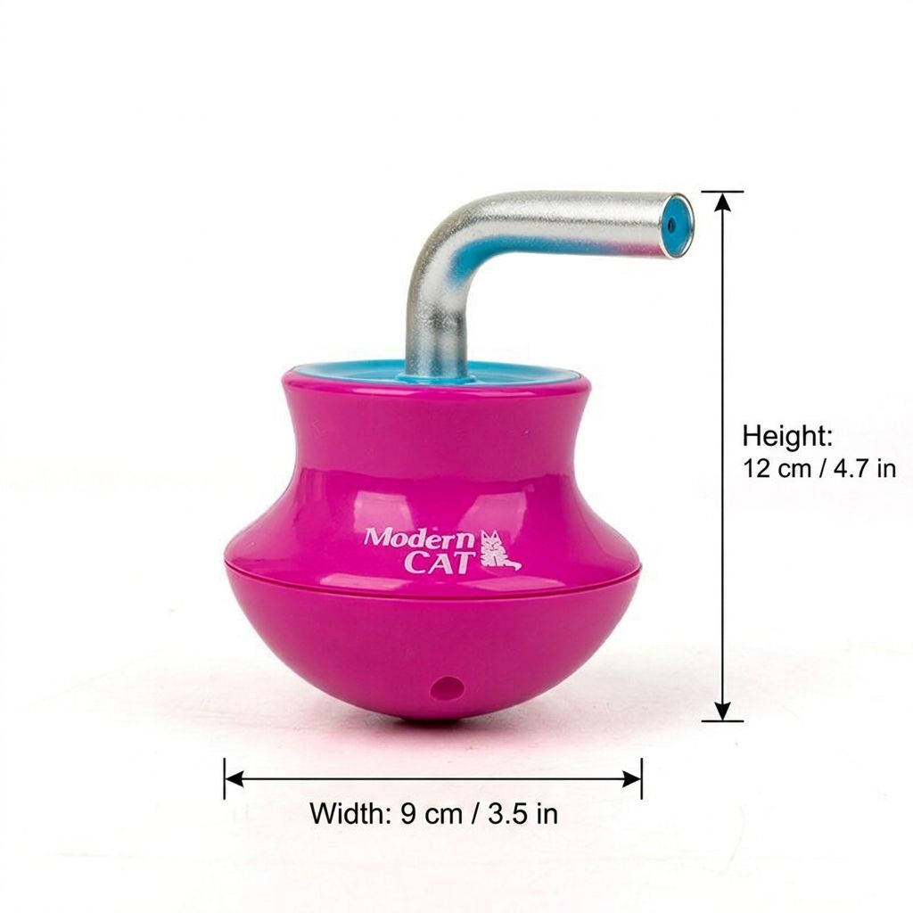 Interactive Tumbler Cat Toy with 360° Rotating Laser Pointer – Auto-Activated, Low-Noise, Self-Entertainment Play for Indoor Cats, Durable Anti-Tip Design for Floor or Carpet Fun (Pink)