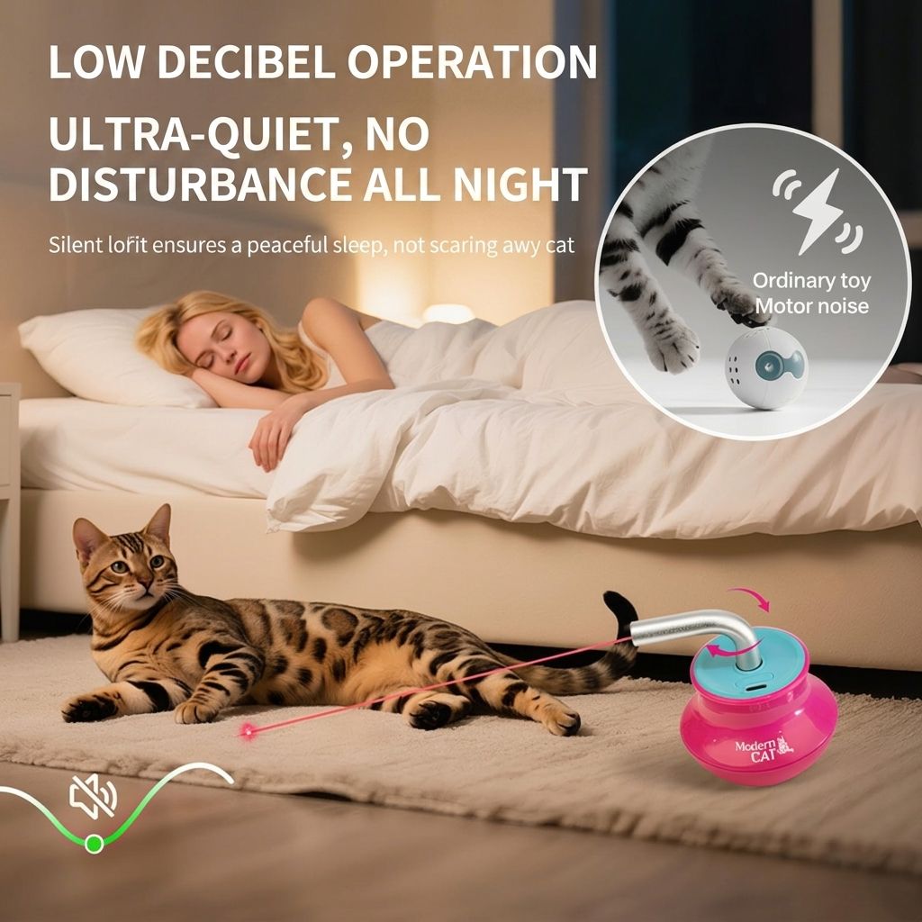 Interactive Tumbler Cat Toy with 360° Rotating Laser Pointer – Auto-Activated, Low-Noise, Self-Entertainment Play for Indoor Cats, Durable Anti-Tip Design for Floor or Carpet Fun (Pink)
