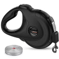 Retractable Dog Leash with Replaceable Rope, Anti-Shock ABS Shell, 5M Stainless Steel Spring, Reflective Webbing Strap & Zinc Alloy Hook for Medium to Large Dogs, Outdoor Walking, Beach, Park, and Daily Use (Black)