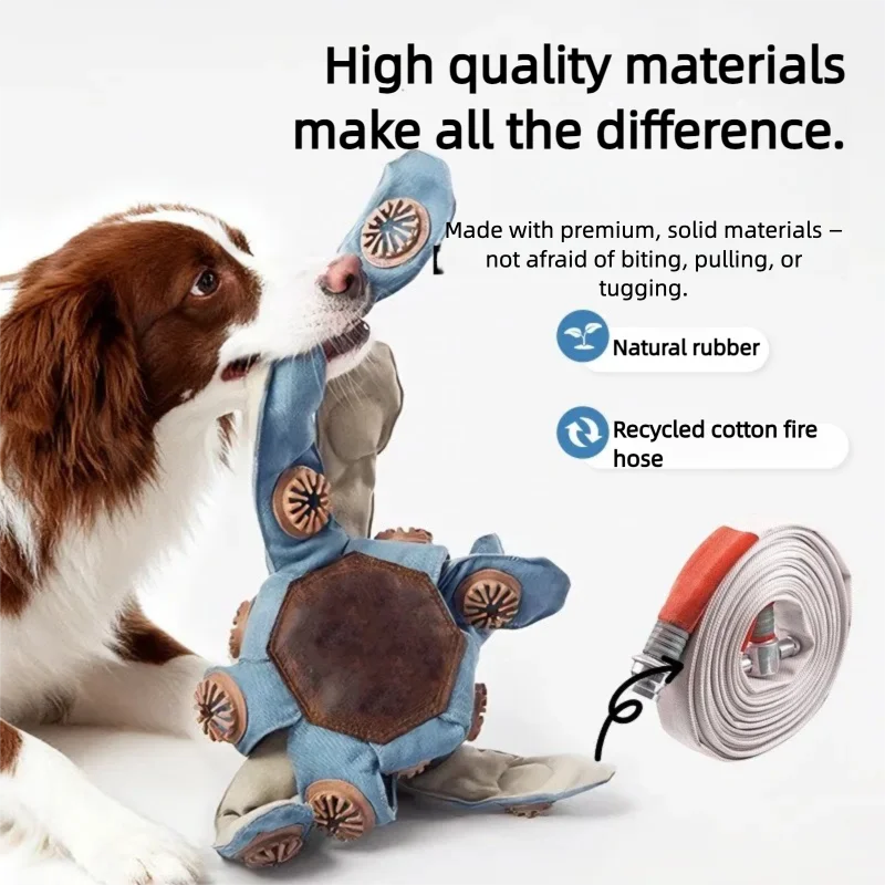 Interactive Octopus Puzzle Toy for Dogs – Snuffle Mat & Treat Dispenser Combo for Slow Feeding, Mental Stimulation, and Boredom Relief, Made from Recycled Fire Hose and Natural Rubber, Perfect for Solo or Bonding Play (Blue)