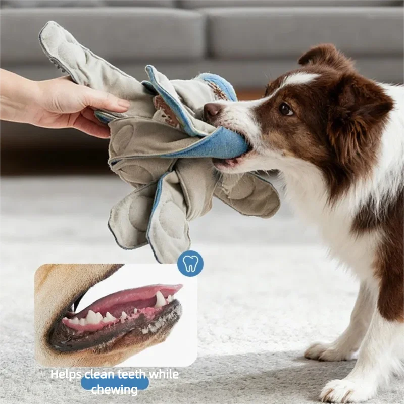 Interactive Octopus Puzzle Toy for Dogs – Snuffle Mat & Treat Dispenser Combo for Slow Feeding, Mental Stimulation, and Boredom Relief, Made from Recycled Fire Hose and Natural Rubber, Perfect for Solo or Bonding Play (Blue)