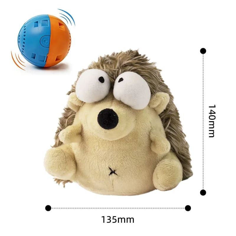 Interactive Rechargeable Electric Plush Dog Toys with Vibration and Sound – Self-Playing Wiggling Puppy Companion for Solo Entertainment and Interactive Play (Hedgehog)