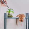 Multi-Function USB Rechargeable Laser Cat Teaser Wand with Stainless Steel Body, Ideal for Interactive Pet Play, Presentations, Currency Verification, Fluorescent Detection, and Emergency Lighting in Home, Office, and Travel Scenarios. (Silver)