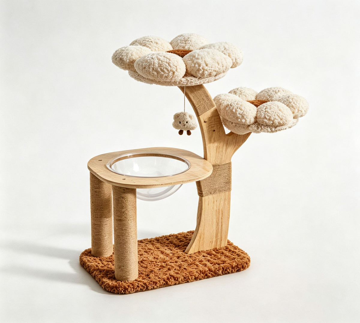 US-Size Compact Cat Tree (White/Pink