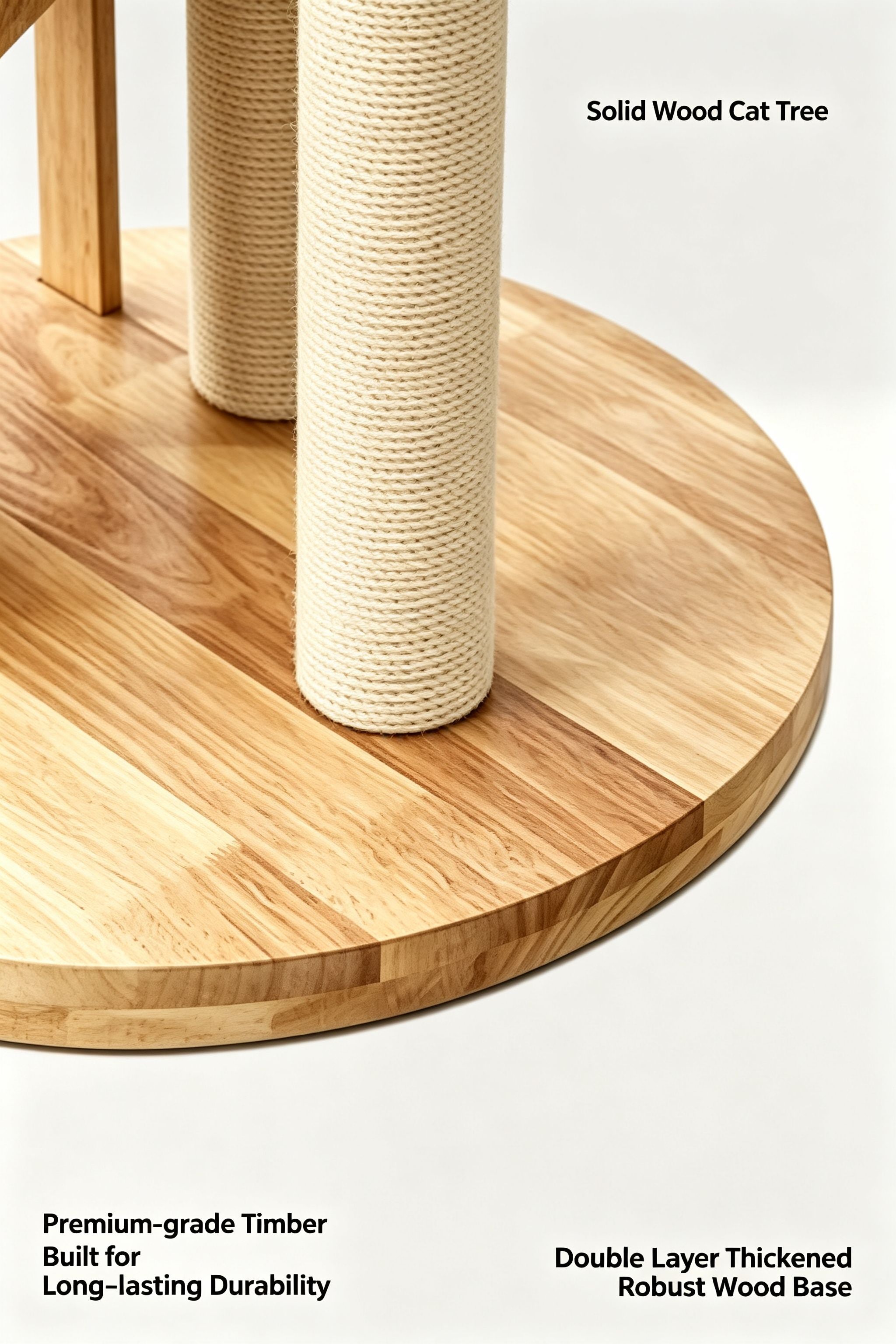 Classic Solid‑Wood Cat Tree