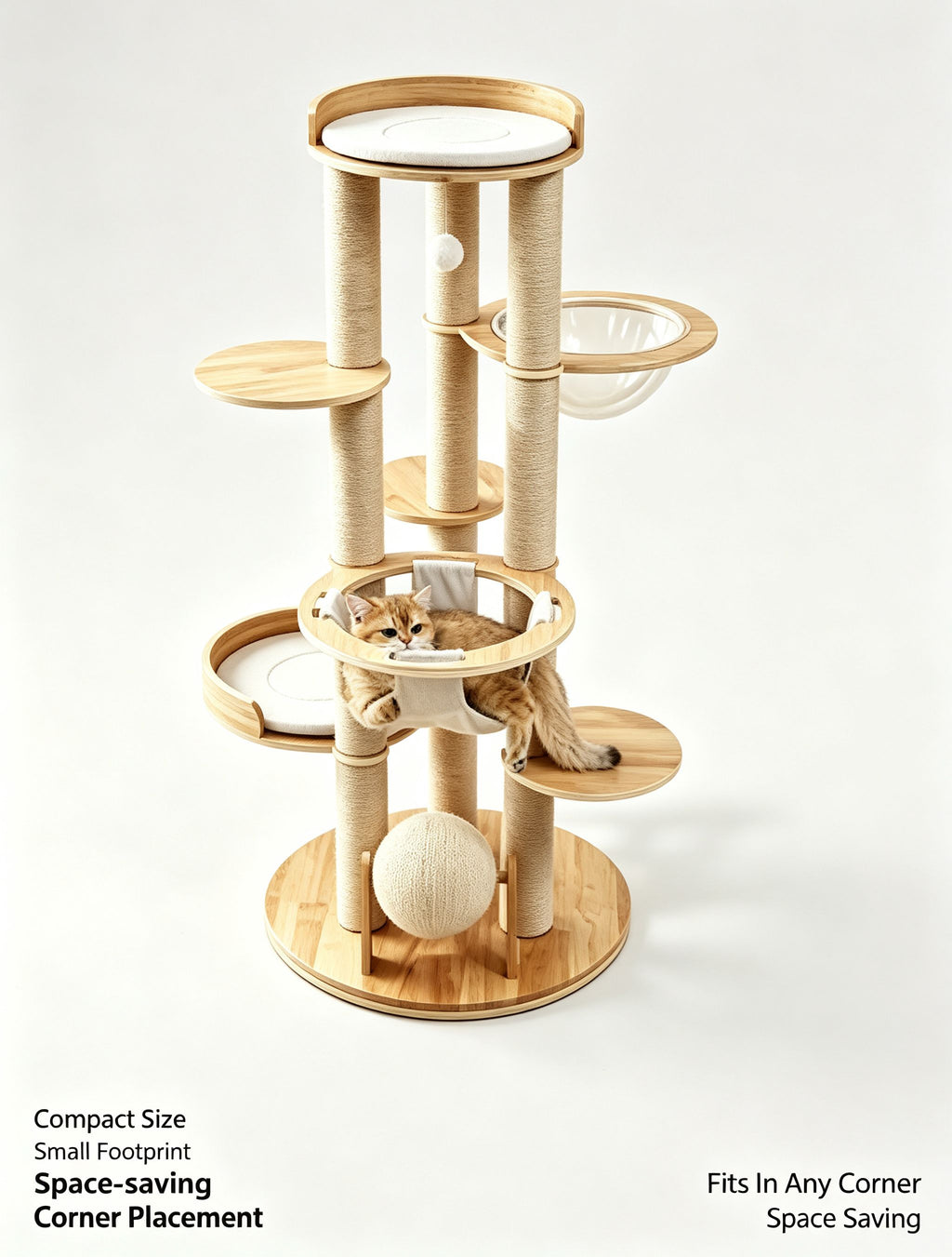 Classic Solid‑Wood Cat Tree
